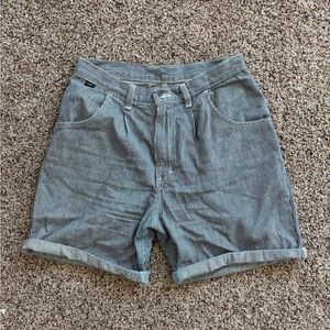 Vintage Striped Denim Jorts Shorts High Waist